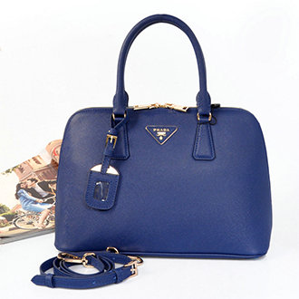 2014 Prada Saffiano Leather Two Handle Bag BL0816 royablue for sale